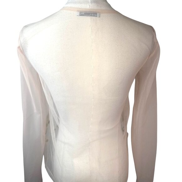 ZARA Sheer Mesh Small Floral Embroidered Long Sleeve Lightweight Dainty - Picture 11 of 14